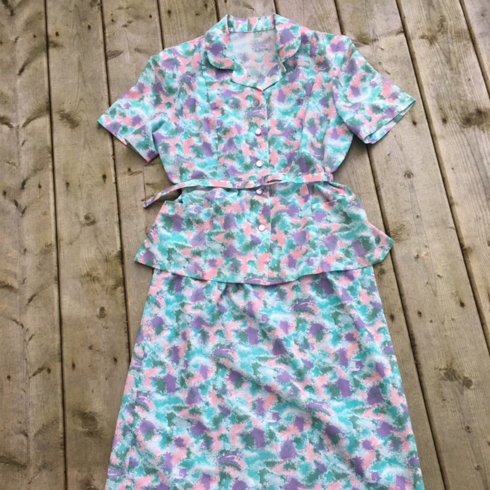 Vintage 80’s Skirt and Top with Matching Belt